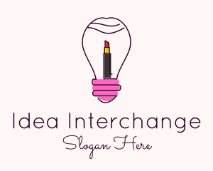 Light Bulb Lipstick  logo design