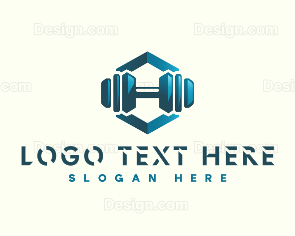 Dumbbell Hexagon Letter H Logo