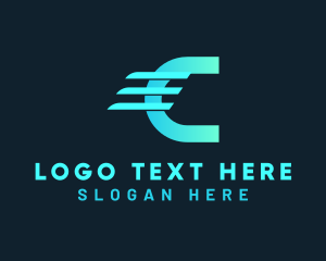Digital Network Letter C logo design