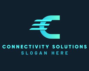 Digital Network Letter C logo