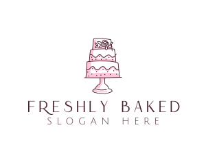 Floral Cake Baking logo design