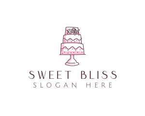 Floral Cake Baking logo design