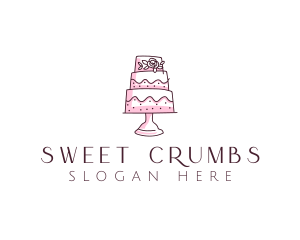 Floral Cake Baking logo design