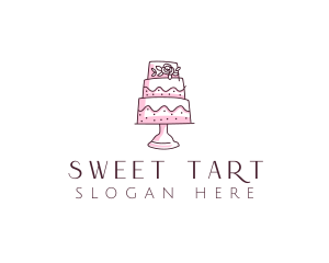 Floral Cake Baking logo design