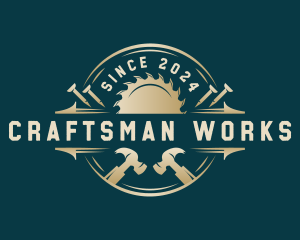 Woodwork Saw Carpentry logo design