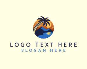 Tropical Beach Island logo design