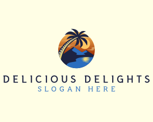 Tropical Beach Island logo design