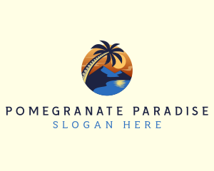 Tropical Beach Island logo design