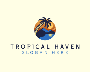 Tropical Beach Island logo design