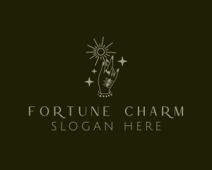 Fortune Teller Mystic Hand logo design