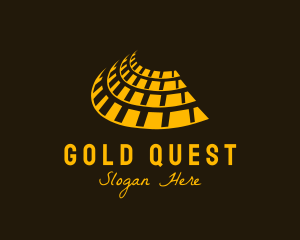 Gold Rome Colosseum logo design