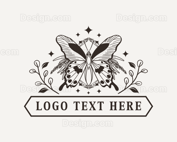 Mystical Butterfly Ornament Logo