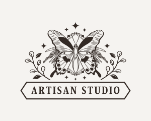 Mystical Butterfly Ornament logo design