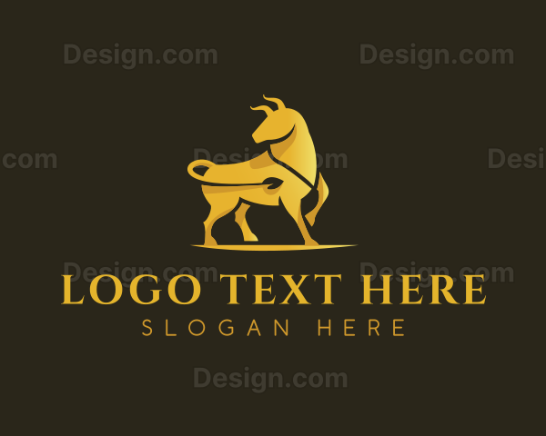 Gold Bull Animal Logo