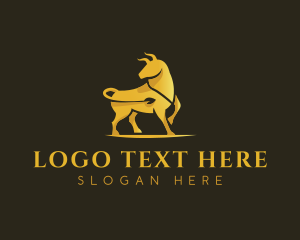 Gold Bull Animal logo