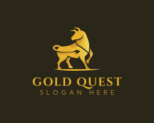 Gold Bull Animal logo design