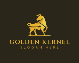 Gold Bull Animal logo design