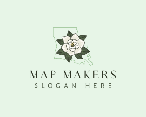 Magnolia Flower Louisiana logo design