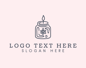 Simple Flower  Candle Jar  logo