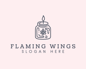 Simple Flower  Candle Jar  logo design