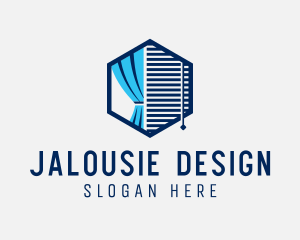 Window Curtain Blinds logo design