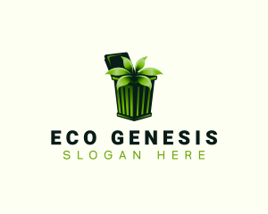 Garabage Bin Eco logo design