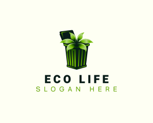 Garabage Bin Eco logo design