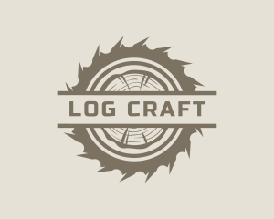 Carpentry Sawmill Log logo design