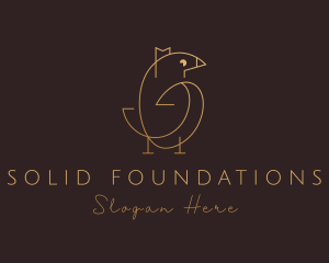 Elegant Golden Bird Logo