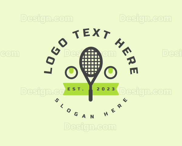 Tennis Racket Badge Logo