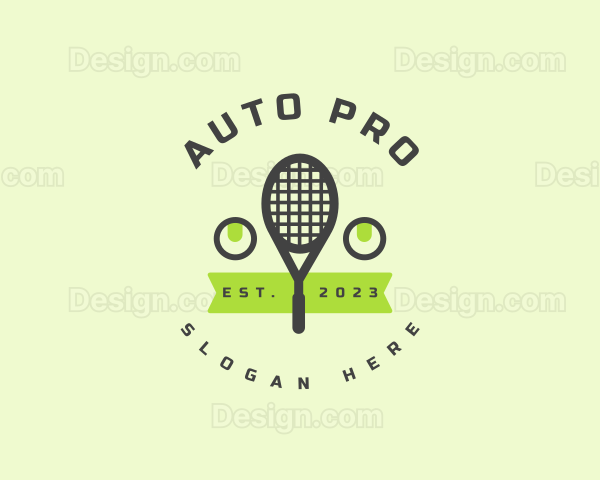 Tennis Racket Badge Logo