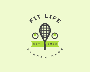 Tennis Racket Badge logo