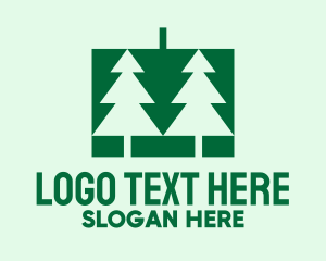 Green Christmas Pine Tree  logo