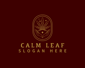 Cannabis Leaf Hands logo design