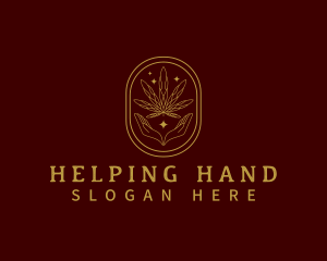 Cannabis Leaf Hands logo design