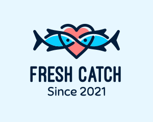 Seafood Fish Love Heart logo