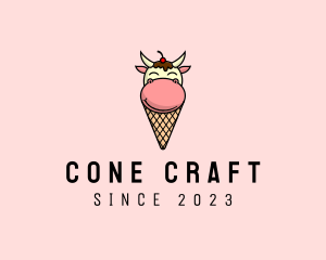 Cow Ice Cream Cone logo