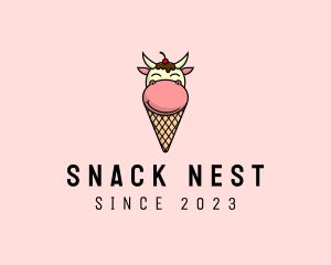 Cow Ice Cream Cone logo