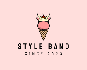 Cow Ice Cream Cone logo