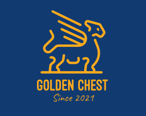 Golden Dragon Line Art logo design