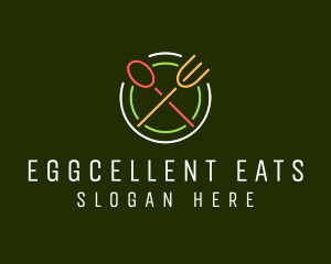 Restaurant Diner Neon Sign logo design