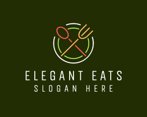 Restaurant Diner Neon Sign logo design