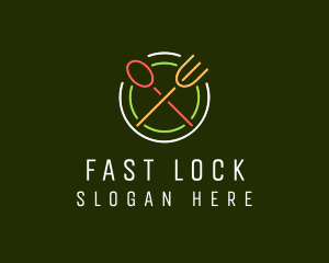 Restaurant Diner Neon Sign logo design