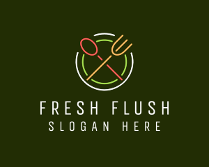 Restaurant Diner Neon Sign logo design