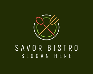 Restaurant Diner Neon Sign logo design