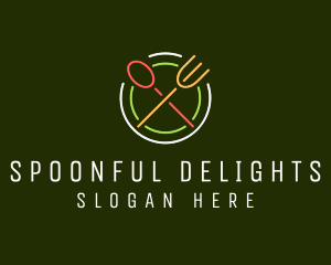 Restaurant Diner Neon Sign logo design