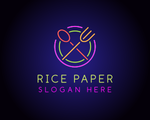 Restaurant Diner Neon Sign logo design