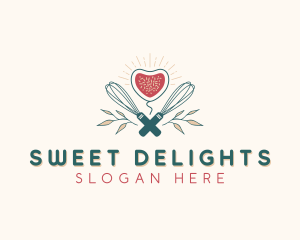 Whisk Cookie Dessert logo design