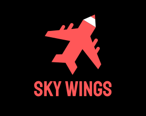 Flying Art Pencil Airplane logo