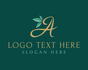 Eco Script Letter A logo